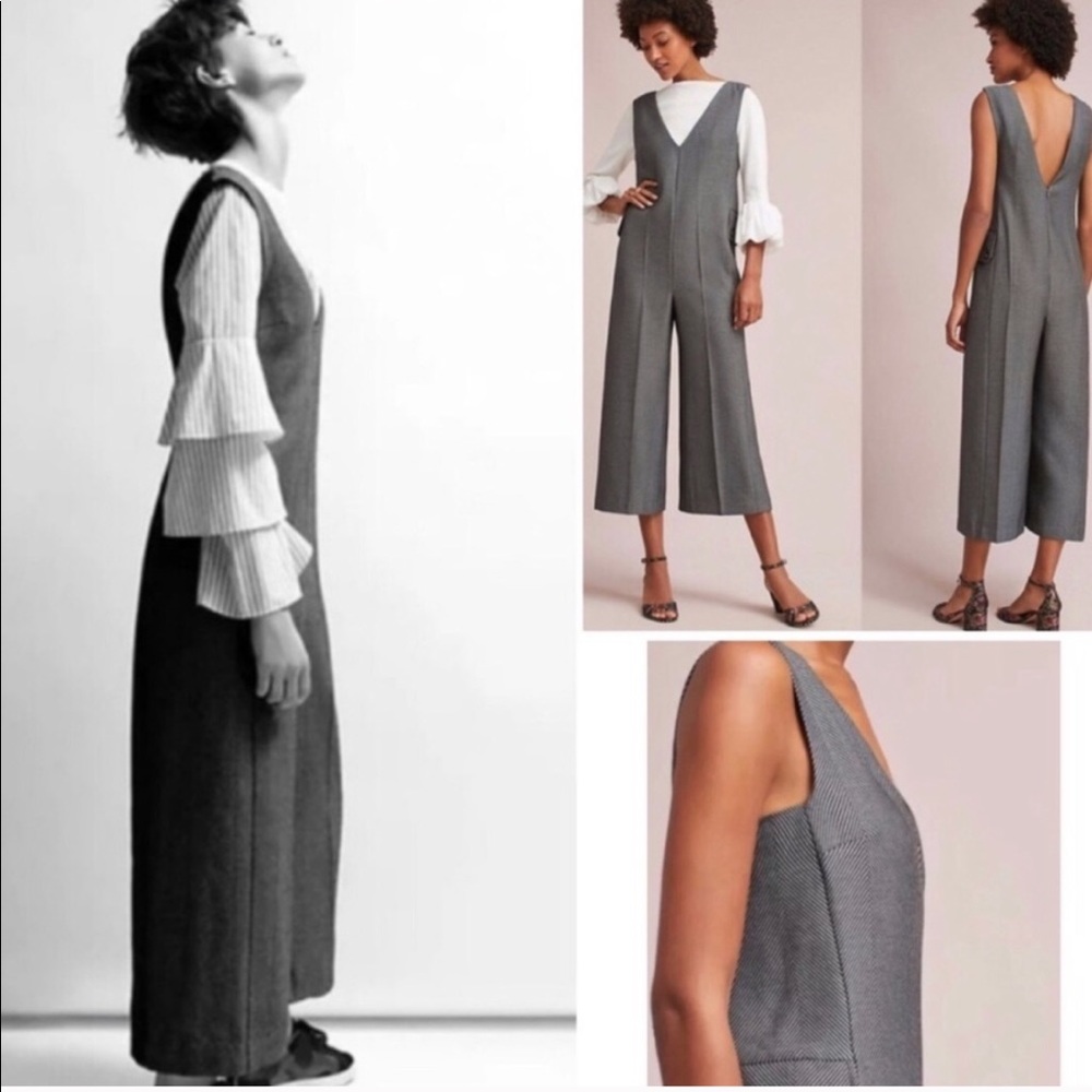 Anthropologie Gray Sleeveless Jumpsuit